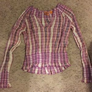 TORY BURCH Purple plaid shirt